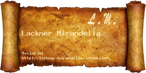Lackner Mirandella névjegykártya
